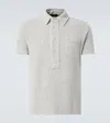 Tom Ford Grey Polo Shirt With Classic Collar In Cotton Blend Man In Grey