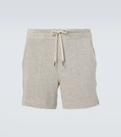 Tom Ford Cotton-blend Terry Shorts In Grey