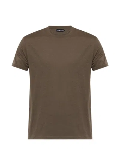Tom Ford Cotton Blend T-shirt In Brown