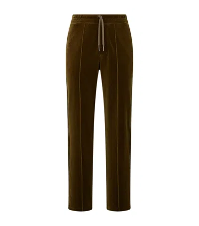 Tom Ford Cotton-blend Velour Sweatpants In Green