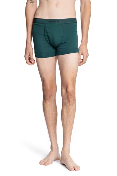 Tom Ford Cotton Boxer Briefs In Green