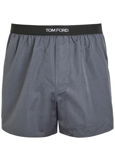 Tom Ford Cotton Boxers In Gray