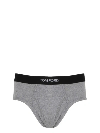 Tom Ford Briefs With Logo In Grey