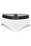Tom Ford Mens White Branded-waistband Fitted Pack Of Two Stretch-cotton Briefs L In White