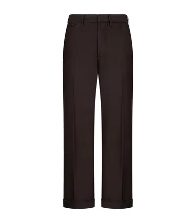 Tom Ford Cotton Carpenter Trousers In Brown