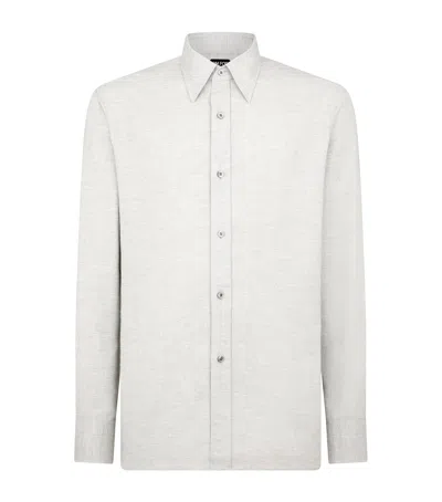 Tom Ford Cotton-cashmere Shirt In Gray
