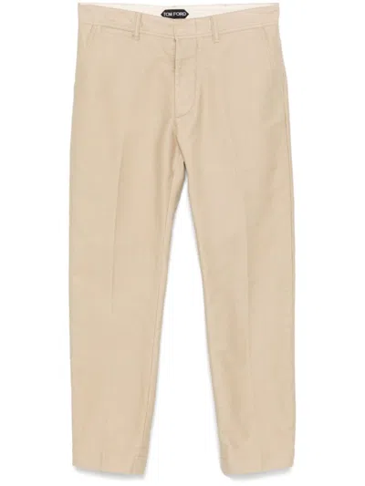 Tom Ford Cotton Chinos In Beige