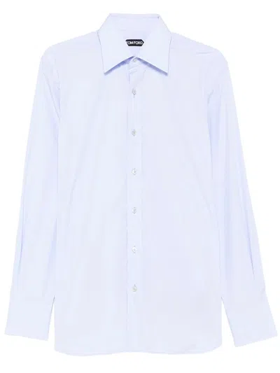 Tom Ford Cotton Classic Shirt In Blue