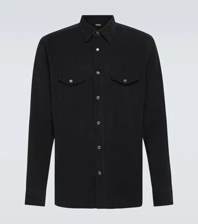 Tom Ford Cotton Corduroy Western Shirt In Black