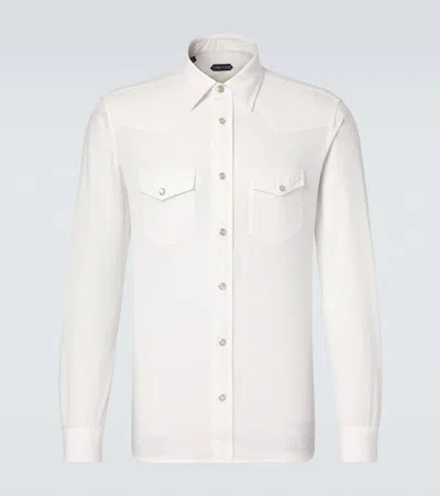 Tom Ford Shirt Regular Fit Collar Lightweight Fabric Long Sleeves In White