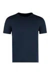 Tom Ford Midnight Blue Crew-neck T-shirt In Lyocell And Cotton In Gold