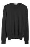 Tom Ford Cotton Crewneck Sweater In Black