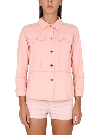 Tom Ford Cotton Denim Shirt In Pink