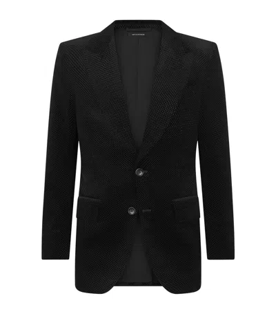 Tom Ford Cotton Dotted Dyllan Blazer In Black