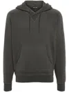 Tom Ford Cotton Drawstring Hoodie In Grey