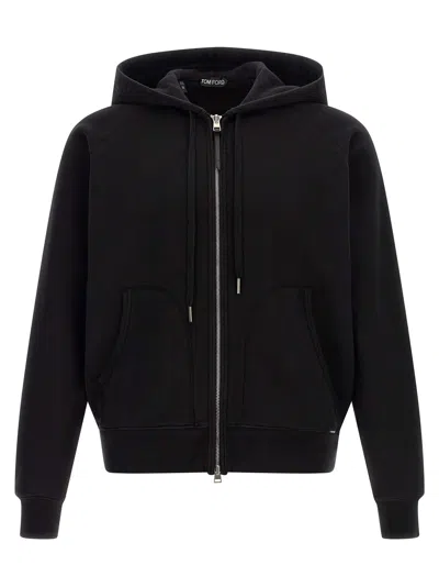 Tom Ford Cotton Fleece-lined Hoodie In Black