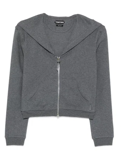 Tom Ford Cotton Hoodie In Gray