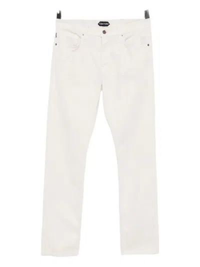 Tom Ford Cotton Jeans In Neutral