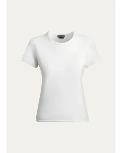 Tom Ford Cotton Jersey Fitted Short-sleeve T-shirt In White