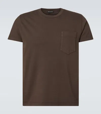 Tom Ford Pure 7 oz Cotton T Shirt In Brown