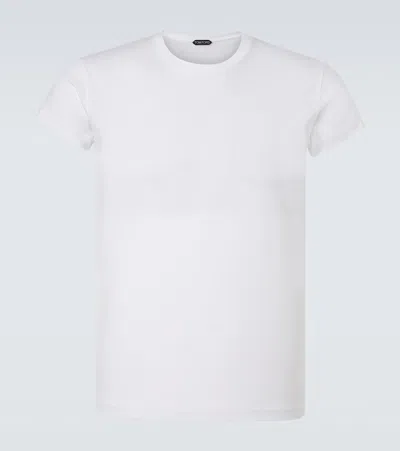 Tom Ford Cold Dyed Cotton Ss Crew Neck In White