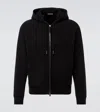 Tom Ford Slim-fit Cotton-blend Jersey Zip-up Hoodie In Black