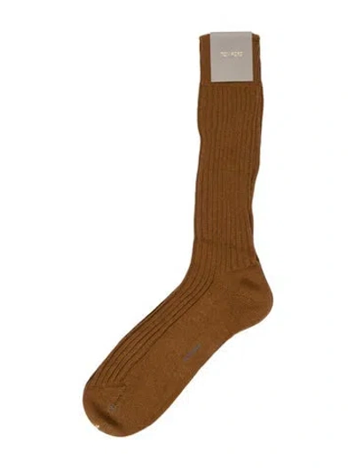 Pre-owned Tom Ford Cotton Knee Socks In Brown