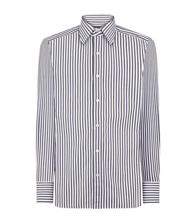TOM FORD COTTON LADDER STRIPE SHIRT