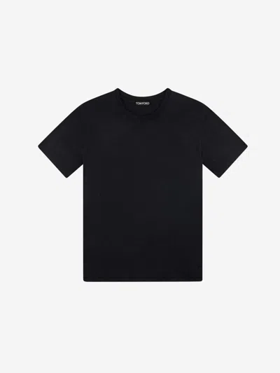 Tom Ford Cotton Crew-neck T-shirt In Metallic