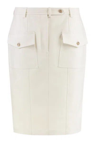 Tom Ford Cotton Midi Skirt In Neutral