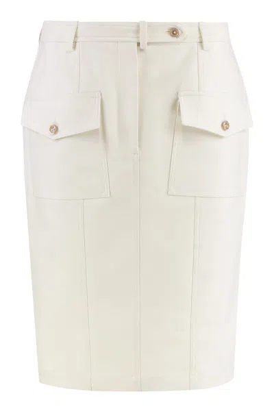 Tom Ford Cotton Midi Skirt In White