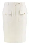 Tom Ford Cotton Midi Skirt In Panna