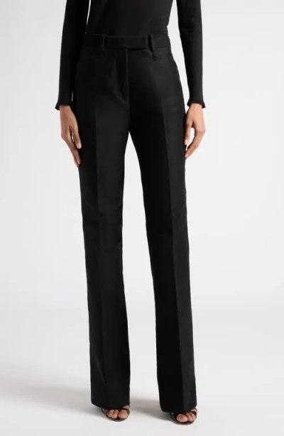 Tom Ford Cotton Moleskin Flare Leg Pants In Black