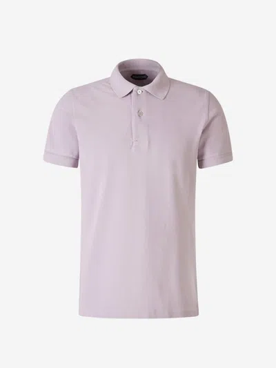 Tom Ford Cotton Pique Polo In Lilac