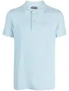 Tom Ford Cotton Pique Polo Shirt In Blue