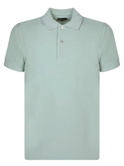Tom Ford Cotton Pique Polo Shirt In Green