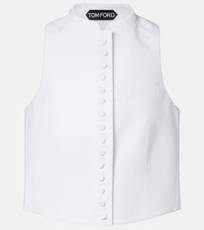Tom Ford Cotton Pique Waistcoat In White