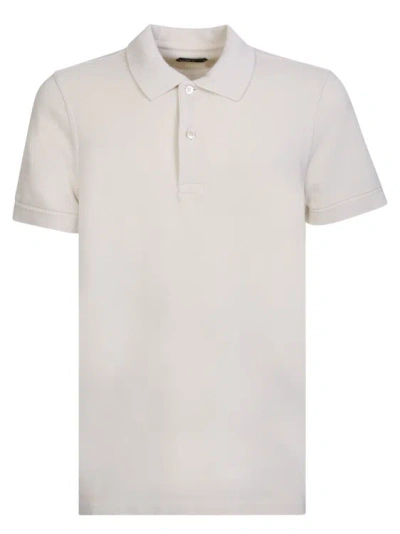 Tom Ford Cotton Pique-weave Polo Shirt In Neutrals