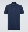 Tom Ford Blue Polo T-shirt With Embroidered Tone On Tone Logo In Cotton Man In Indigo