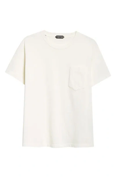 Tom Ford Cotton Pocket T-shirt In Aw002 White