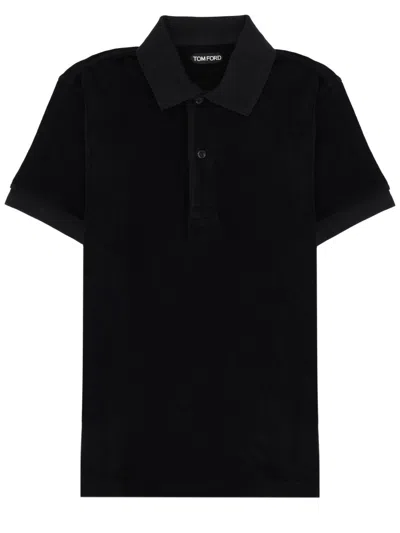 Tom Ford Cotton Polo In Black