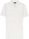 Tom Ford White Polo Shirt With Classic Collar In Cotton Blend Man