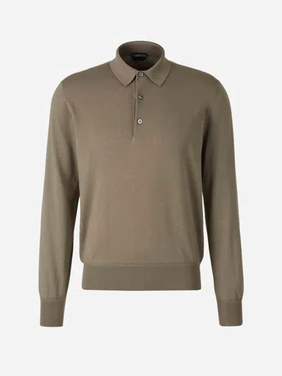 Tom Ford Cotton Polo Shirt In Brown
