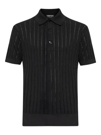Tom Ford Cotton Polo Shirt In Black