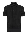 Tom Ford Classic Black Pique Polo With Textured Finish In Black