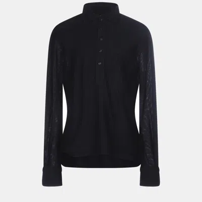 Pre-owned Tom Ford Cotton Polo Shirt 52 In Black