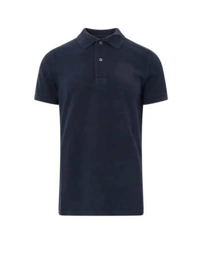 Tom Ford Cotton Polo Shirt In Blue