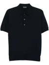 Tom Ford Midnight Cotton Blend Polo In Blau