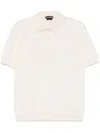 Tom Ford Slim-fit Cashmere And Silk-blend Polo Shirt In Neutrals