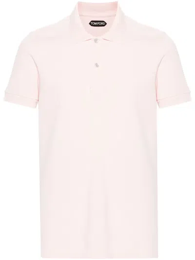 Tom Ford Cotton Polo Shirt In Pink